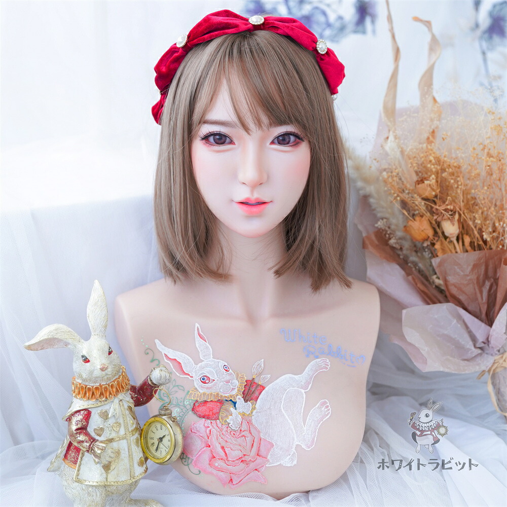 《 受注生産品 》 ドール ヘッド 軟質シリコン 口可動 ドール ヘッド 大人 向け ドール 頭 頭部 等身大ドール リアル ドール 販売 ドール 本体 人形 軟質シリコン ヘッド 眉毛 睫毛 植毛 M16ボルト 155CM~168CM 身長対応 ホワイトラビット [TS003]｜ホワイトラビット