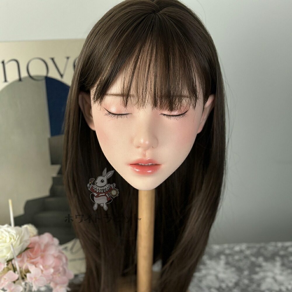 《 受注生産品 》 軟質シリコン 口可動 深さ約10CM ドール ヘッド 大人 向け ドール 等身大ドール リアル ドール 販売 ドール 人形 ヘッド 植毛可能 M16ボルト 148CM～158CM 身長対応 ホワイトラビット【HS14】
