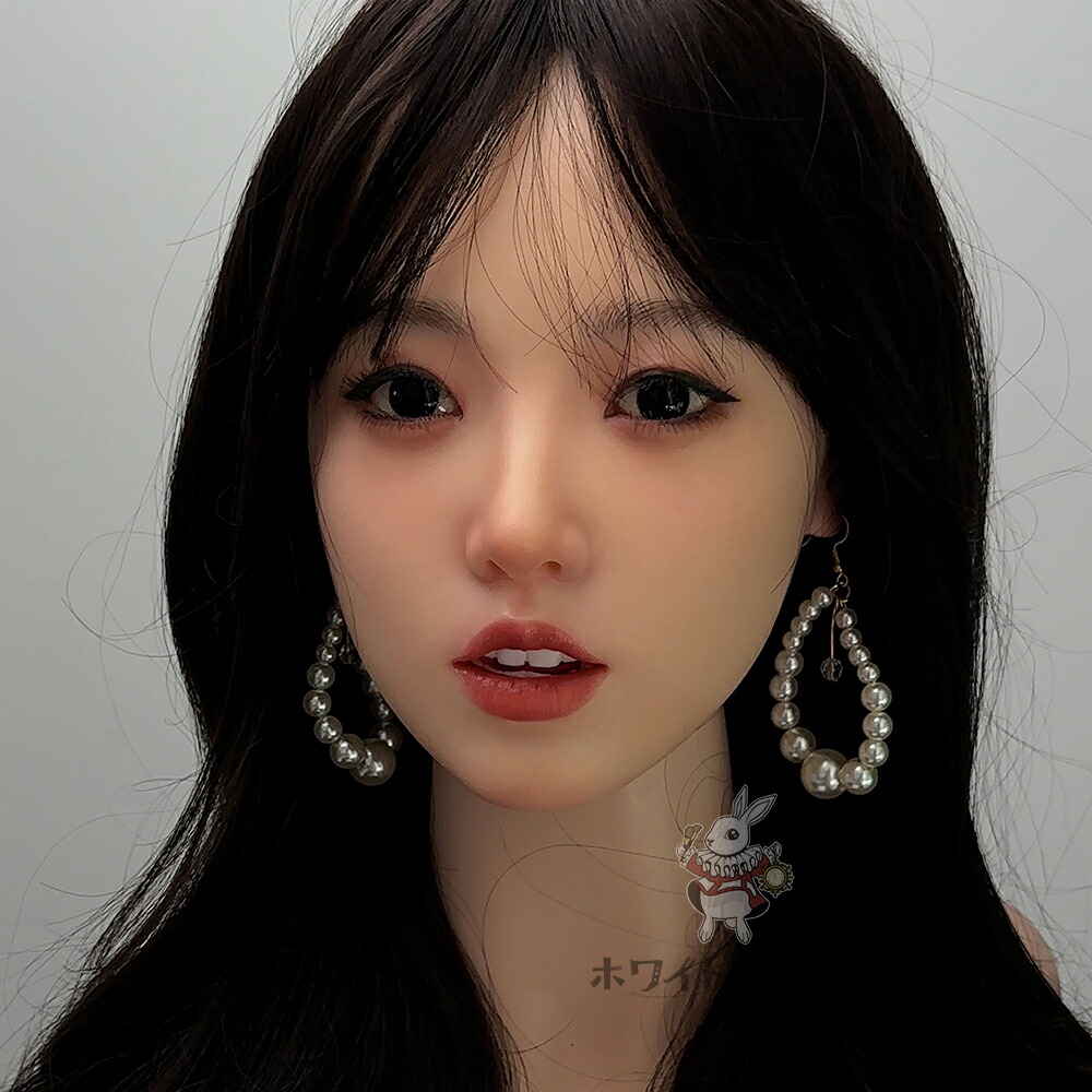 《 受注生産品 》 軟質シリコン 口可動 ドール 喉深さ約18CM ヘッド 大人 向け ドール 等身大ドール リアル ドール 販売 ドール 本体 人形 軟質シリコン ヘッド 眉毛 睫毛 植毛 M16ボルト 155CM~168CM身長対応 ホワイトラビット [A59N-3]