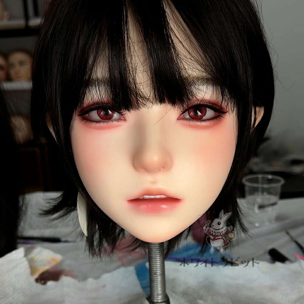 《 受注生産品 》 軟質シリコン 口可動 深さ約13CM ドール ヘッド 大人 向け ドール 等身大ドール リアル ドール 販売 ドール 本体 人形 ヘッド 眉毛 睫毛 植毛 M16ボルト 148CM～158CM身長対応 ホワイトラビット【A70N-2】