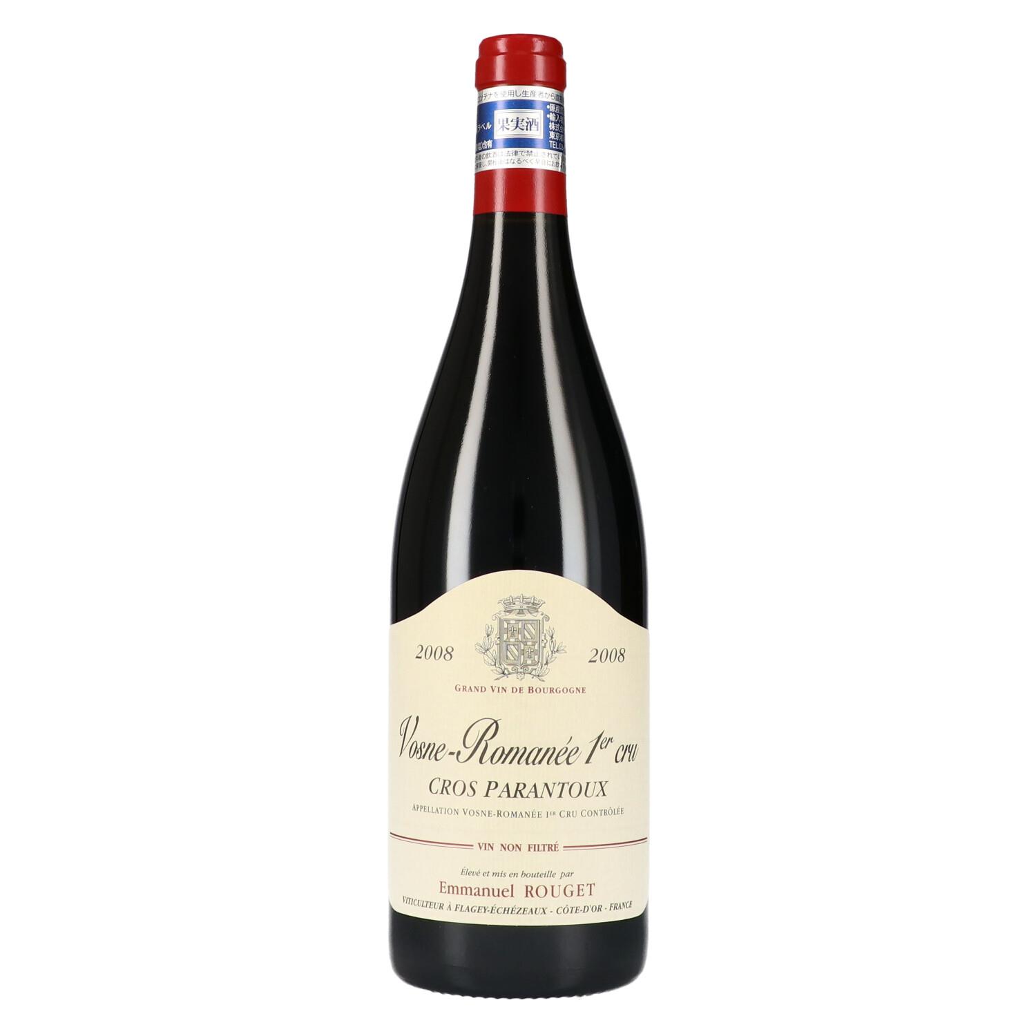 エマニュエル ルジェ 2008 ヴォーヌ ロマネ 1er クロ パラントゥー Emmanuel Rouget Vosne-Romanee 1er Cru Cros Parantoux 750ml 正規品 A0204