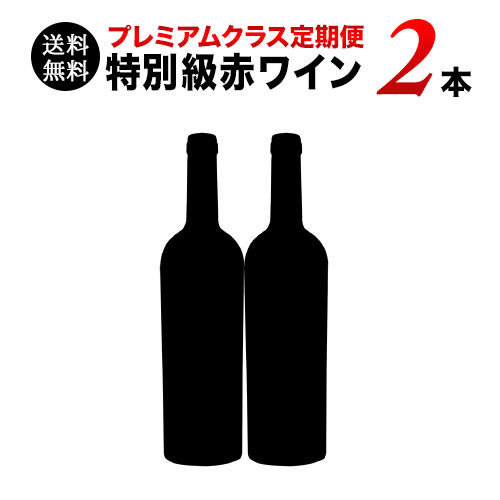 ソムリエプレミアムクラス定期便　特別級赤ワイン2本セット（1ヶ月毎お届け）　送料無料　赤ワインセット