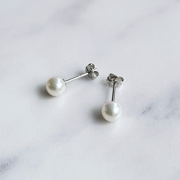 楽天市場】あこや真珠 パールピアス 4.5-5.0mm K14WG K18 18k 18金 