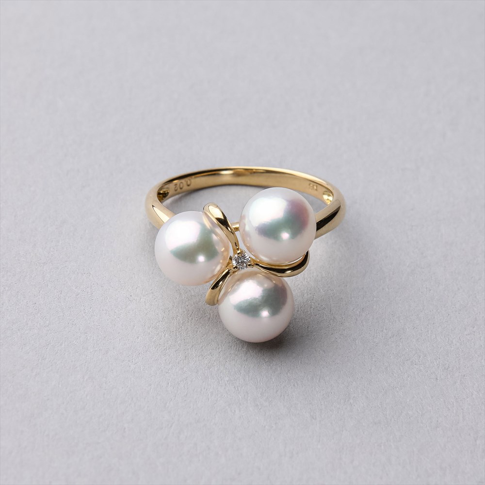 楽天市場】【受注発注品】あこや本真珠 6粒 ベビーパールリング（指輪 