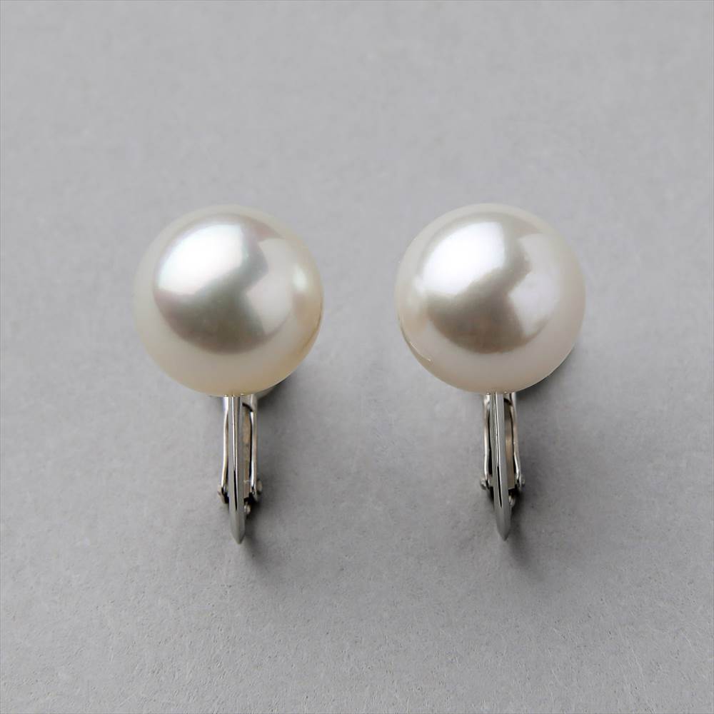 楽天市場】あこや真珠 イヤリング 8.0-8.5mm K14WG グレー パール 冠婚