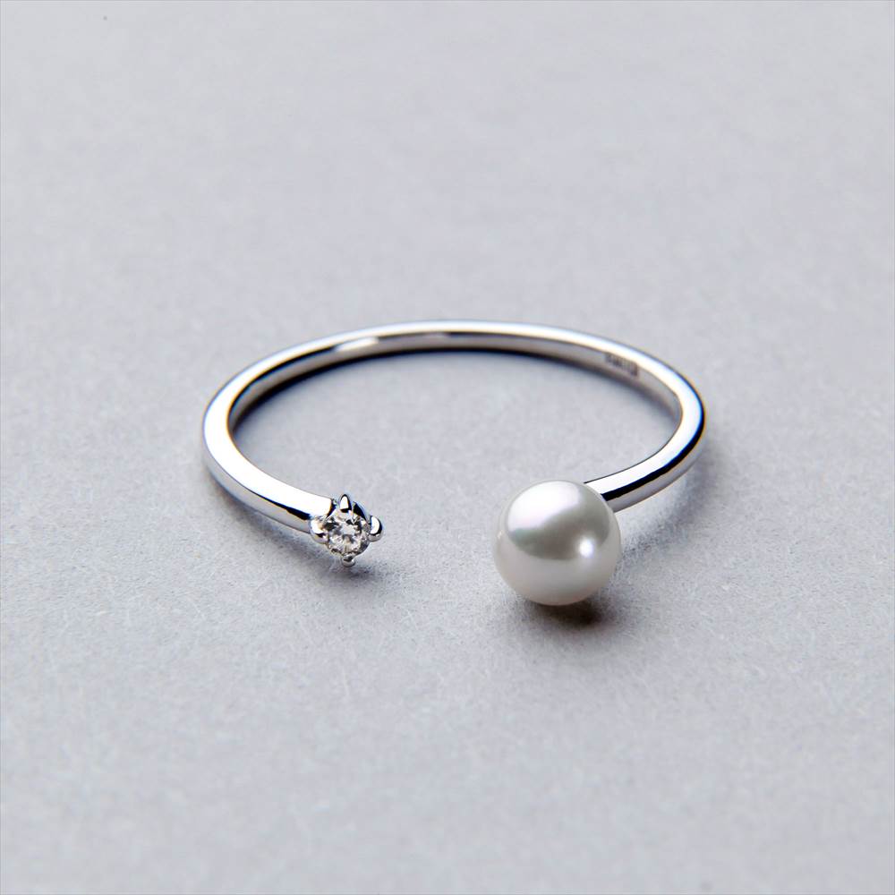 Felice あこや真珠 リング 4.5-5.0mm K10WG/YG パール指輪 普段使い カジュアル《Debut》｜P-dot by Pearl for Life
