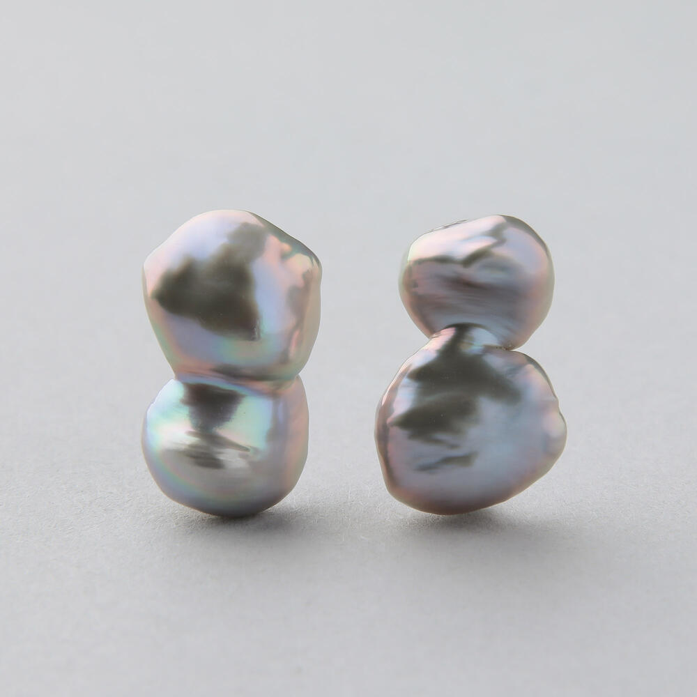 【P-dot】Unique fun! 淡水ケシ真珠 ピアス 11-13mm K14WG バロック パールピアス 普段使い カジュアル バロックパール 【人気商品】【WEB限定】｜P-dot by Pearl for Life