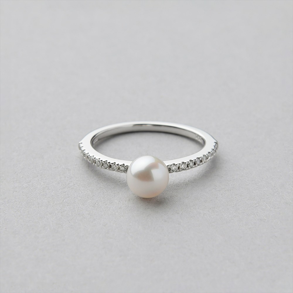 あこやパール 3連リング あこや真珠 リング あこやパール 指輪 楽天市場】【WEB限定】あこや真珠 3粒 リング 6.5-7.0mm K18WG パール