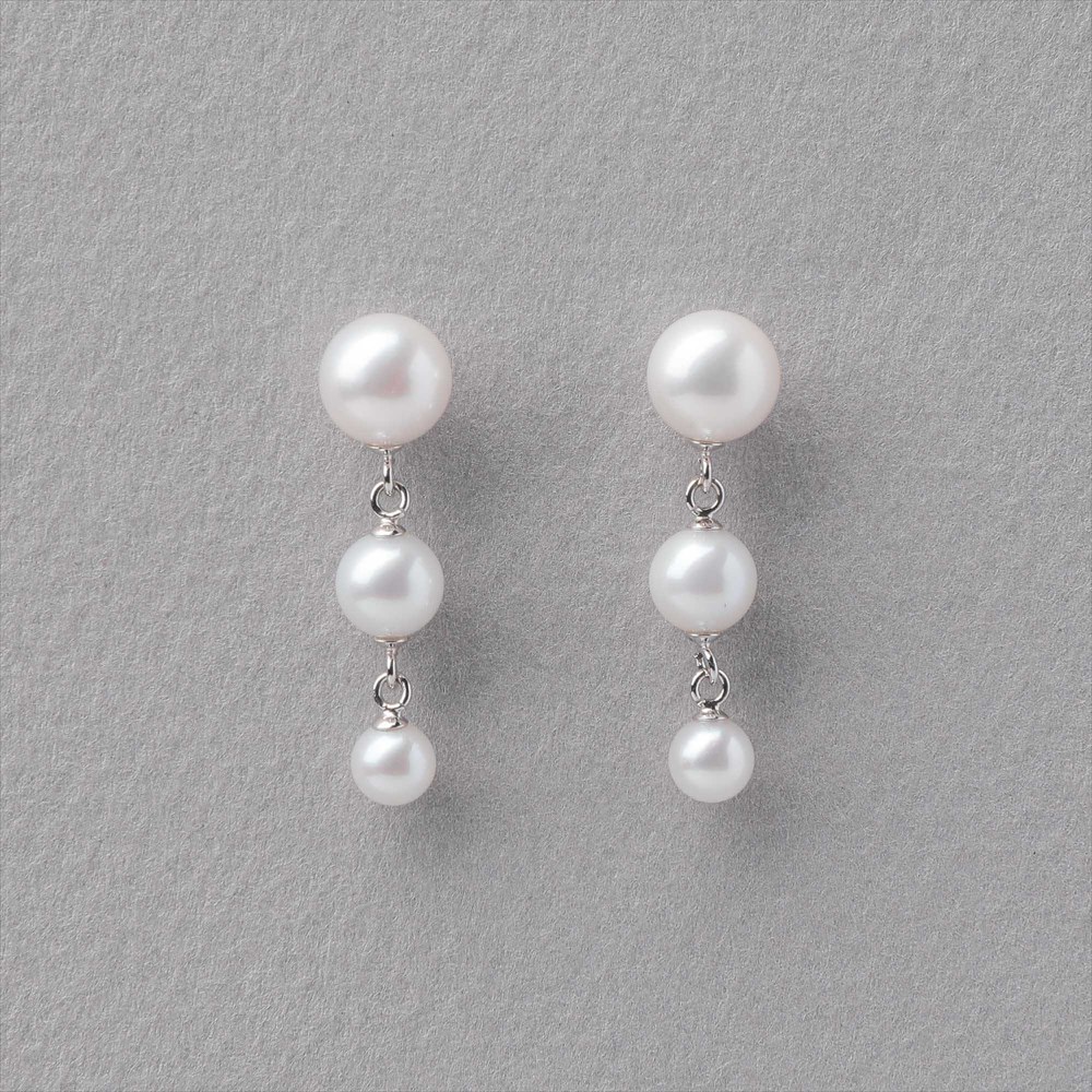 楽天市場】《Carina》あこや真珠 2粒ピアス 5.5-6.0mm K14WG
