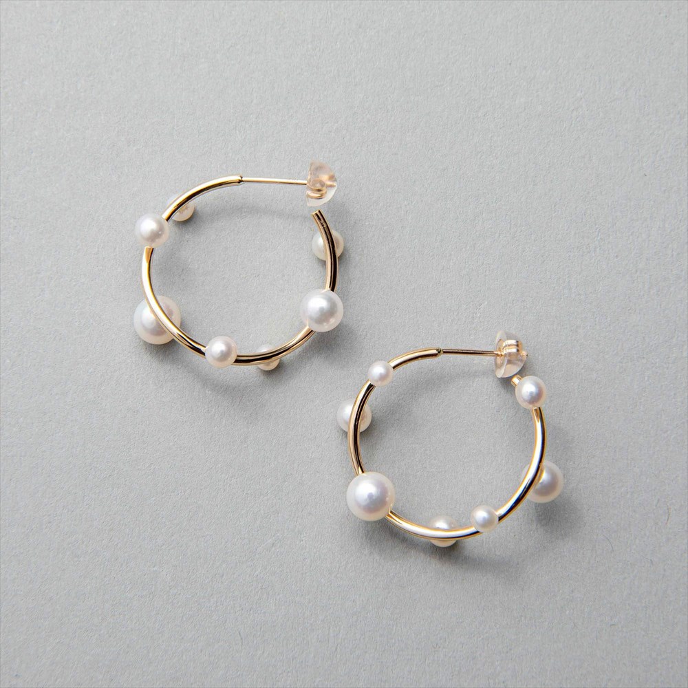 enSTYLE 淡水真珠 ピアス 2.5-5.0mm K10YG ベビーパール 普段使い カジュアル|P-dot by Pearl for Life