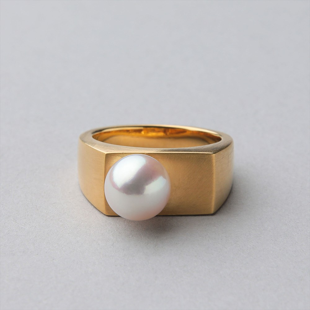 楽天市場】《Supple》 あこや真珠 リング 8.5-9.0mm K10YG ツヤケシ