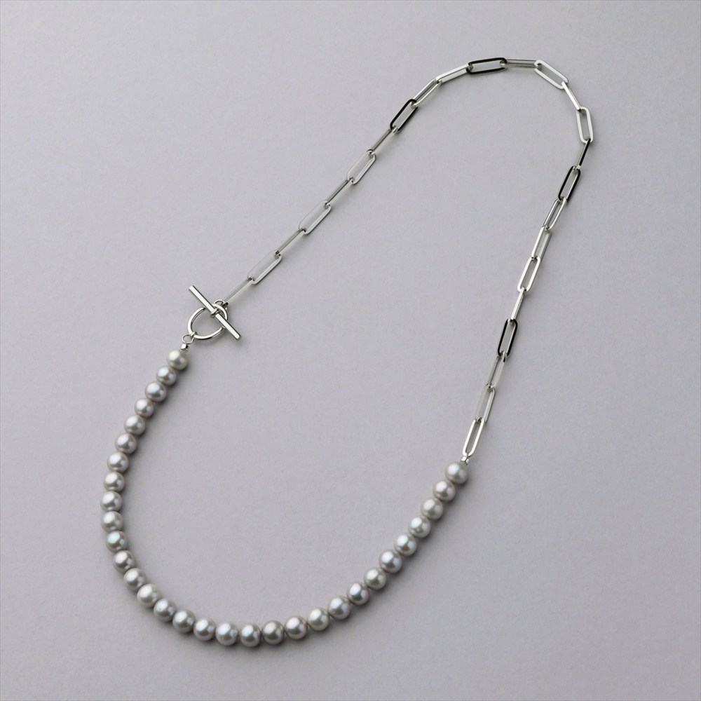 KNOWHOW JEWELRY ミックスチェーン ネックレス 淡水真珠 SV KNOWHOW JEWELRY ミックスチェーン ネックレス 淡水真珠 SV