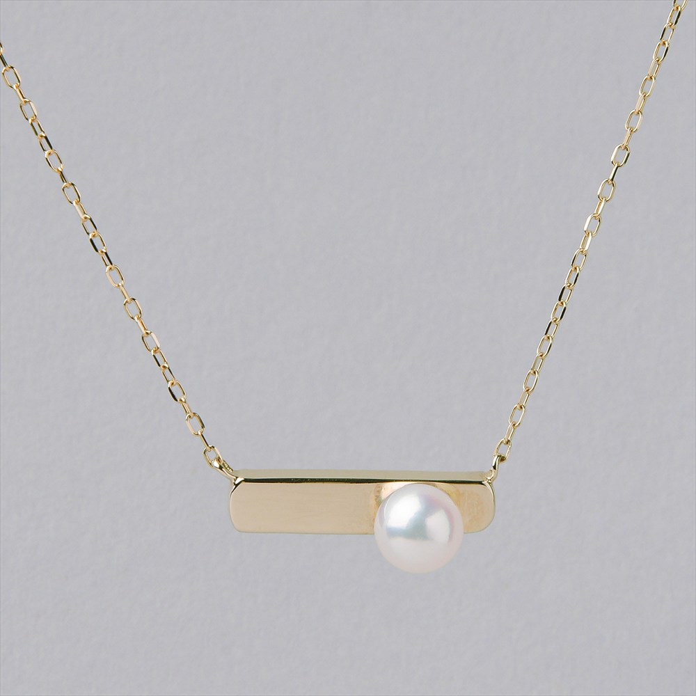 《Carina》あこや真珠 シグネットペンダント 5.5-6.0mm K10YG パールペンダント ベビーパール 普段使い カジュアル