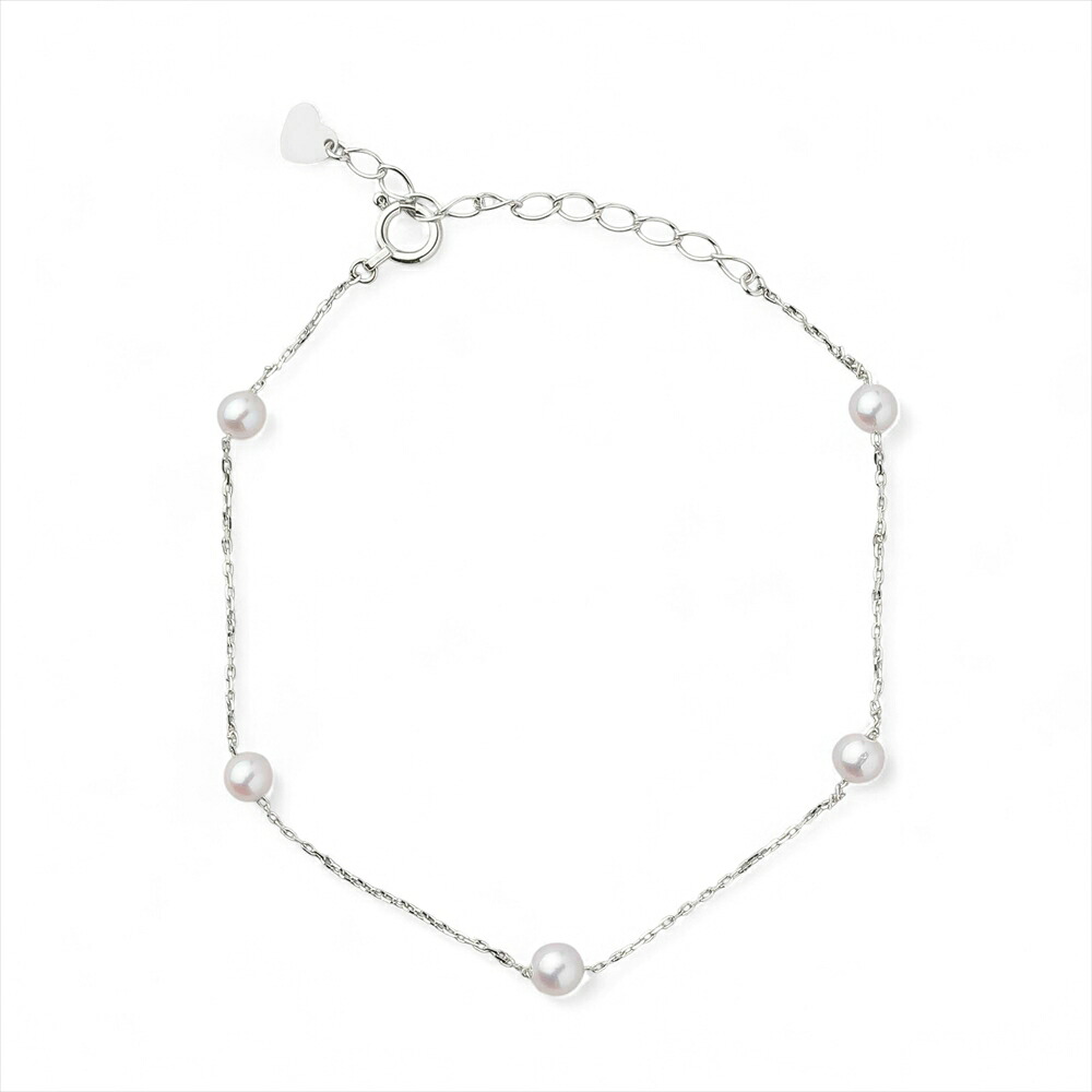 enSTYLE あこや真珠 ステーションブレスレット 3.5-4.0mm K18WG パールブレスレット 普段使い カジュアル ベビーパール|P-dot by Pearl for Life