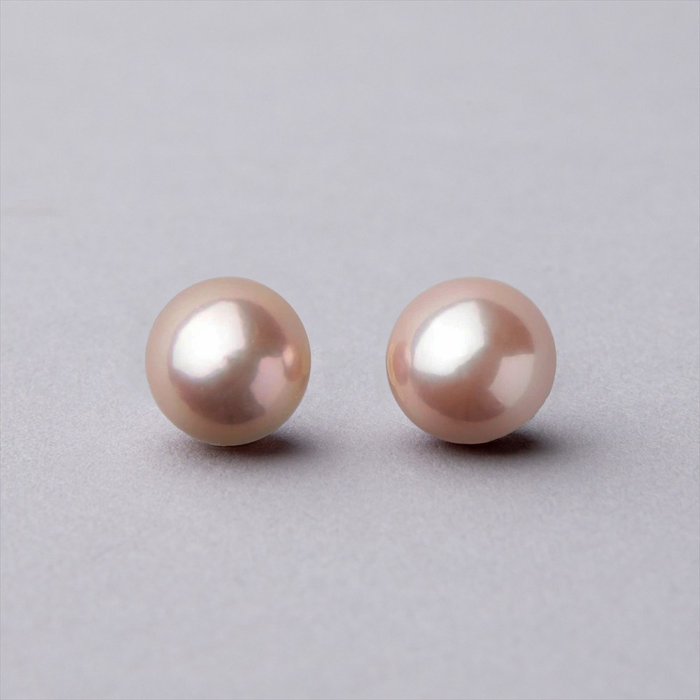 楽天市場】オーロラ花珠真珠 ピアス 8.5-9.0mm K18YG パール