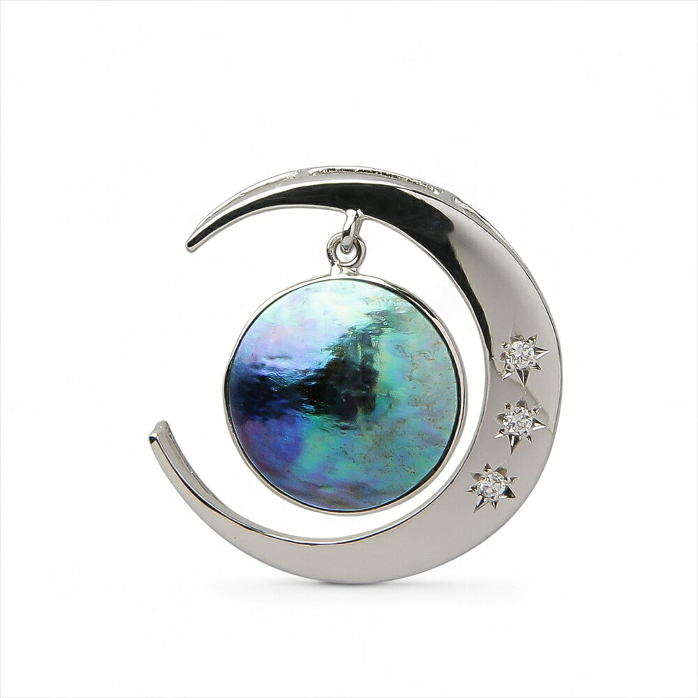 Abalone アワビ真珠 ペンダントトップ　11mmUP K18YG RhP｜P-dot by Pearl for Life