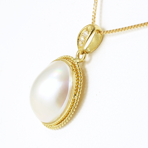 シルバー マベ真珠 ペンダント ネックレス silver pearl pendant