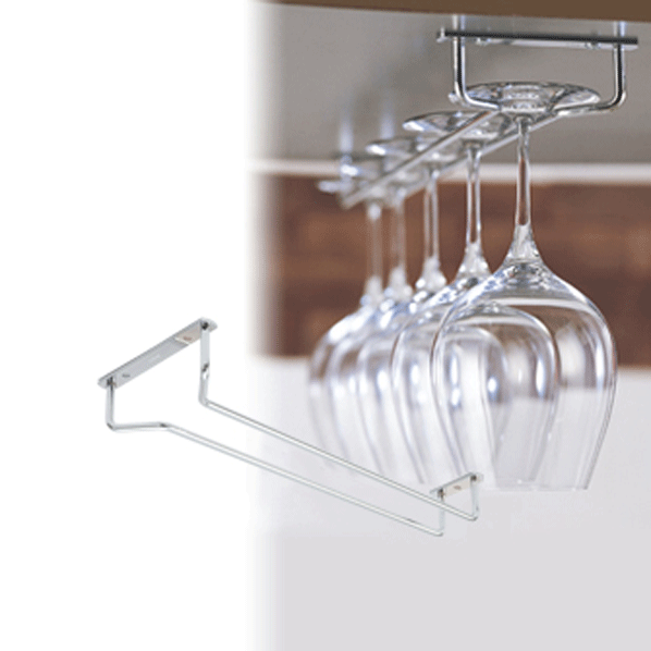 楽天市場】【送料お得】_吊下げ ワイングラスラック シルバー 60cm