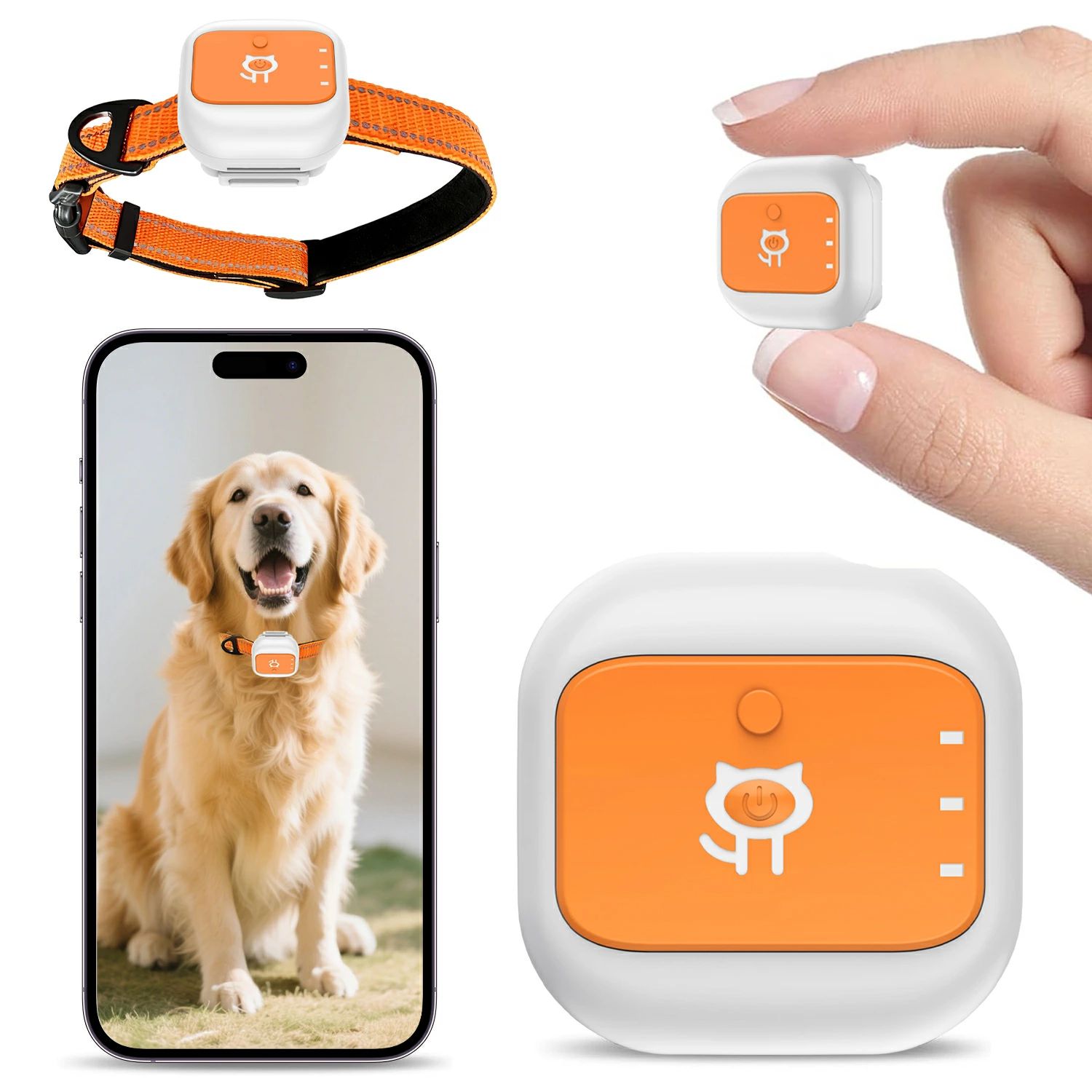 【迷子防止】 ペット GPS トラッカー 見守り 小型 発信機 犬 猫 アプリ連動 リアルタイム 追跡 GPSロケーター 防水 IP66 4G 1000mAh 長｜Wトレード