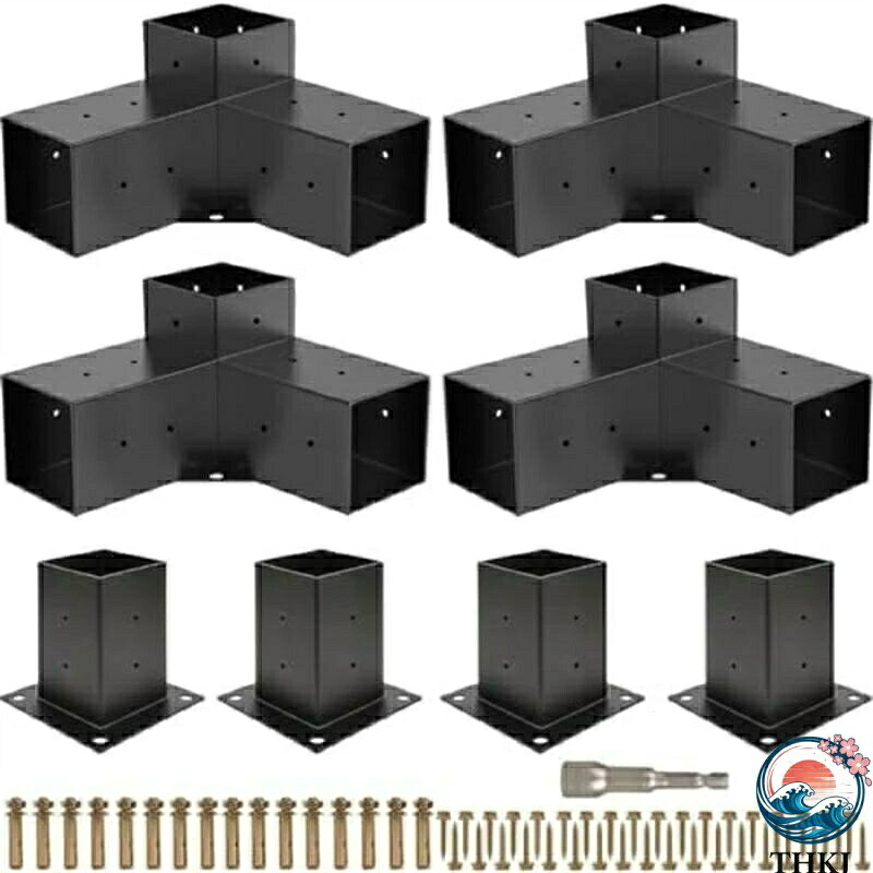 【全品5%ポイント】パーゴラキット パーゴラブラケット 4ウェイ直角コーナーブラケット パーゴラ組立キット 木工DIYポストベースキット ガゼボ 人気｜悟空店