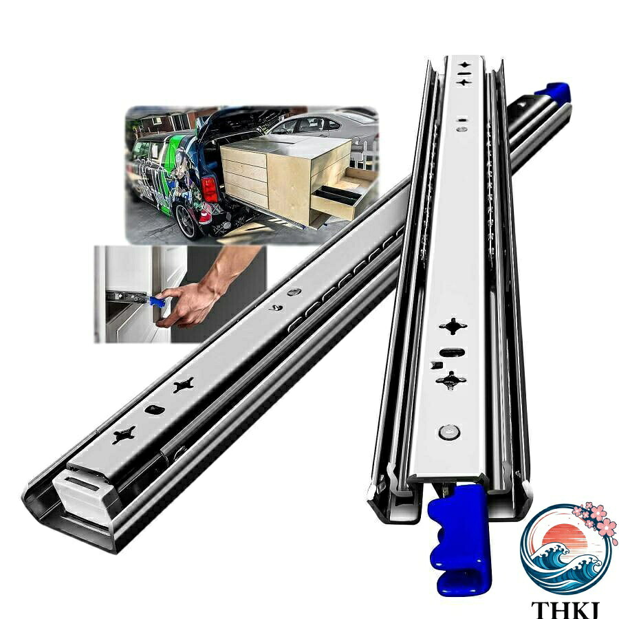 【全品5%ポイント】工業用伸縮スライドレール ロック機能搭載 高耐荷重引き出し用頑丈レール|悟空店
