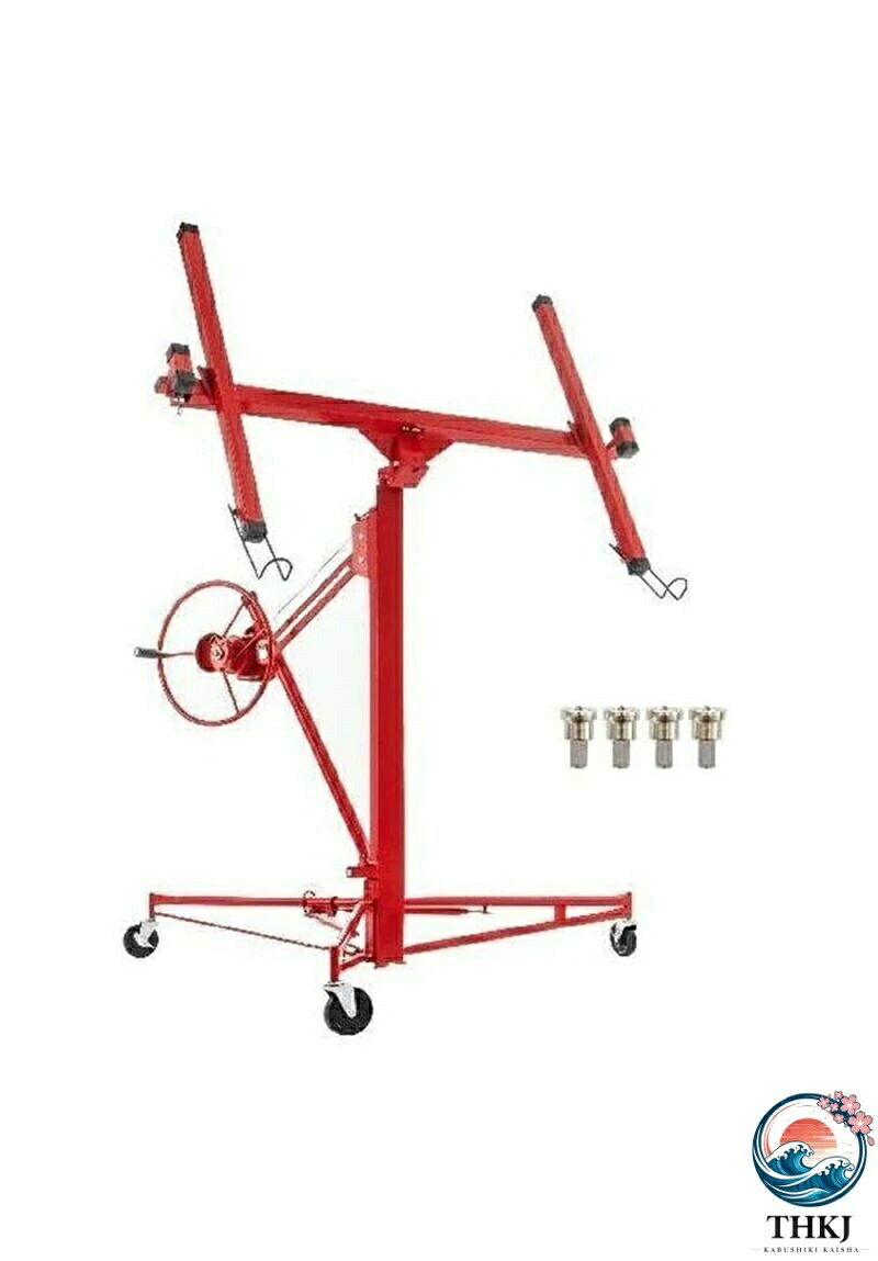 【全品5%ポイント】11FT 乾式壁ローリングリフター ロック可能なホイール付き 150ポンド容量 高耐久石膏ボードパネル傾斜ホイスト ジャッキリフター｜悟空店
