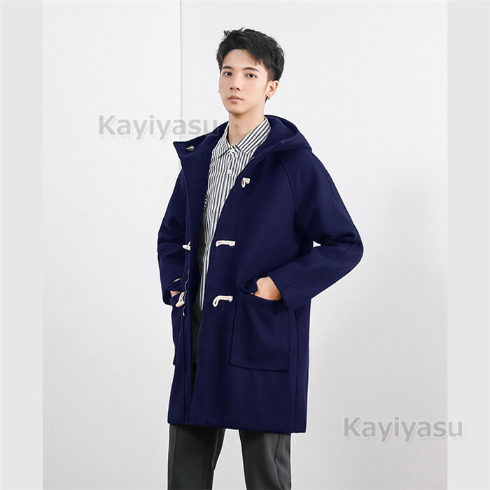 ダッフルコート メンズ フード付きジャケット メルトンコート ラシャコート フード付き トグルボタン 防寒着 アウター カジュアル服 高校生 大学生 秋冬コーデ かっこいい 男性用 春秋冬 オシャレ Enof Dz
