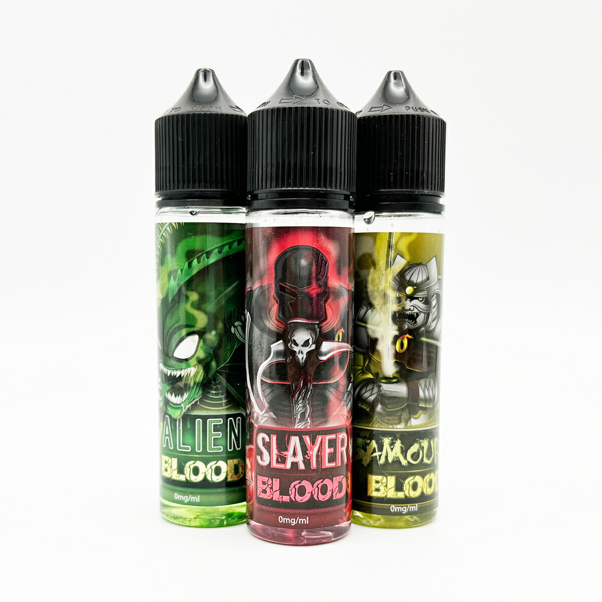 Blood Alien Blood / Samurai Blood / Slayer Blood アップル ライム 柚子 アブサン ぶどう ベリー アロエベラ 緑茶 電子タバコ VAPE ベイプ リキッド 禁煙 節煙画像