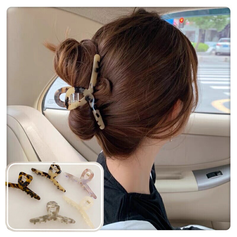 バンズヘアクリップ  イエナマットブラック　特大サイズ14cm ヘアピン