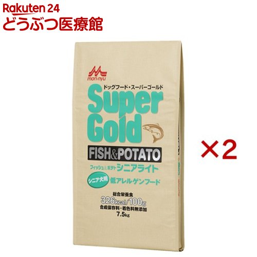 スーパーゴールド フィッシュ＆ポテト シニアライト シニア犬用(7.5kg×2セット)【スーパーゴールド】