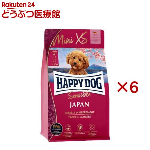 ハッピードッグ ミニ センシブルXSジャパン チキン、トラウト＆海藻(300g×6セット)
