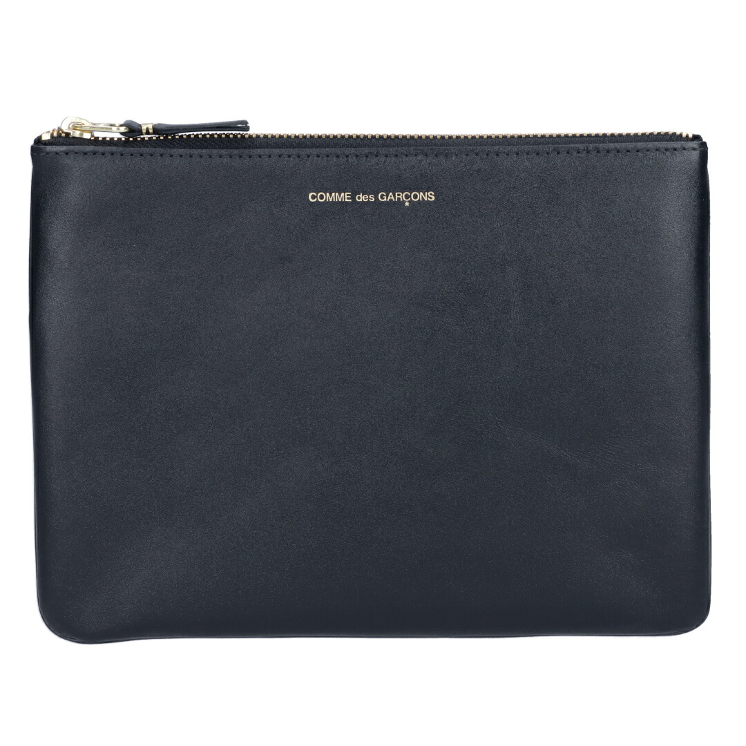 コムデギャルソン黒レザー クラッチバッグ チェーン付き「財布」 cdg-wallet-blacksa5100-bk-