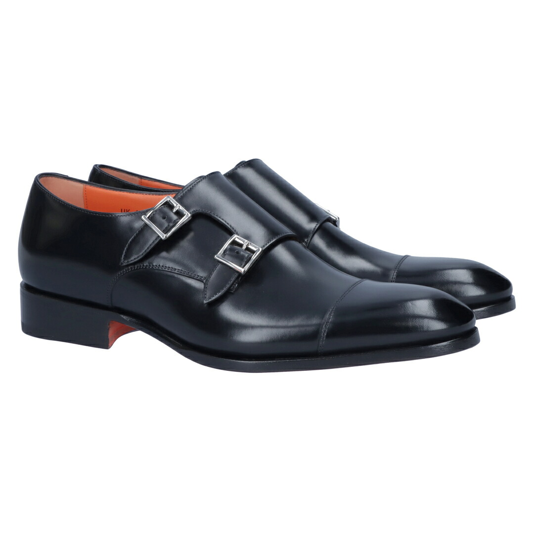 【約13万・新品】 ダークネイビー　santoni サントーニ 高級革靴 SANTONI サントーニ ビジネス ドレス シューズ ストレートチップ