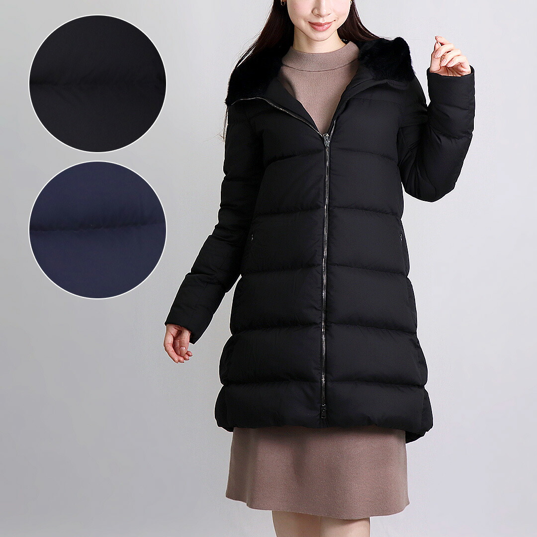 HERNO ヘルノ ナイロンシャモニー Aシェイプ コート ダウン