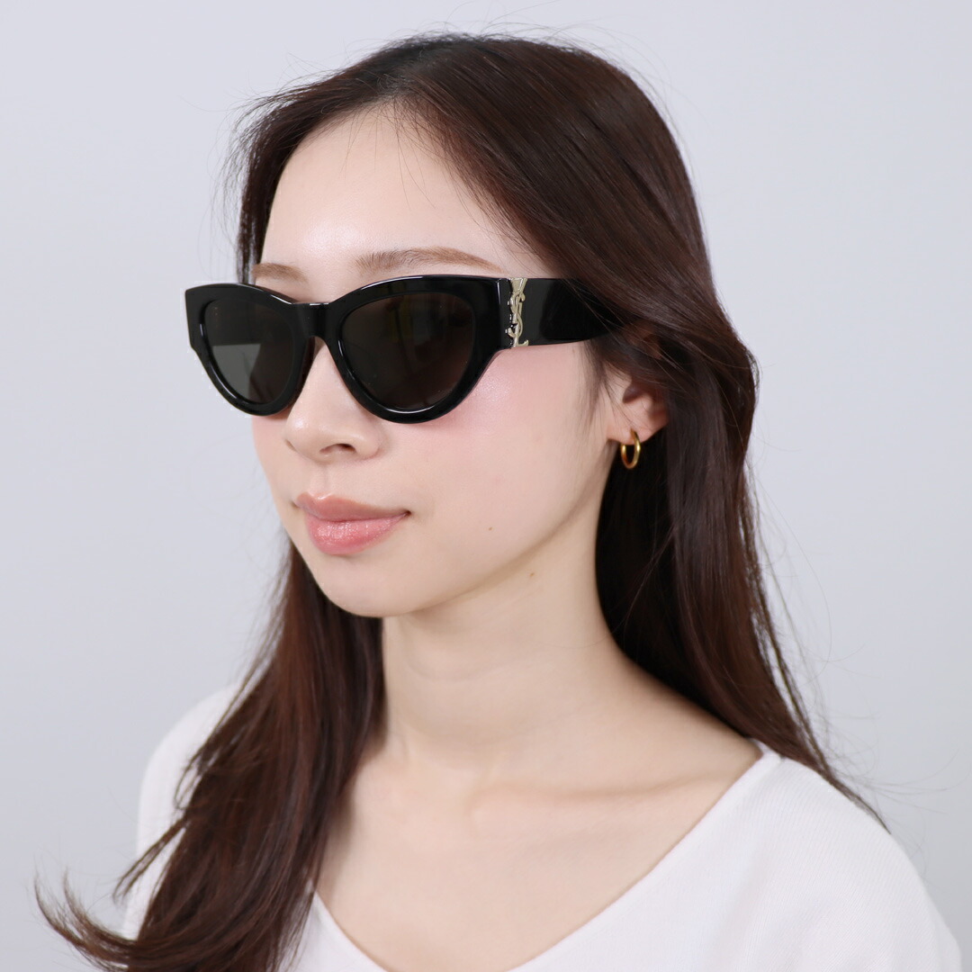 サンローランパリ SAINT LAURENT PARIS レディース 黒眼鏡 M94/F 001 53 SUNGLASS WOMAN RECYCLED BLACK BLACK GREY