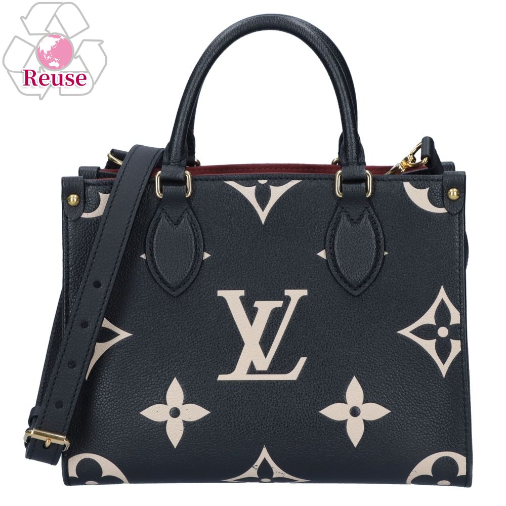 【リユース品】 ルイヴィトン LOUIS VUITTON バッグ 2WAYバッグ オンザゴーPM バイカラー アンプラント M45659 ブラック/ゴールド金具 【お取り寄せ】｜テザーレブランドショップ