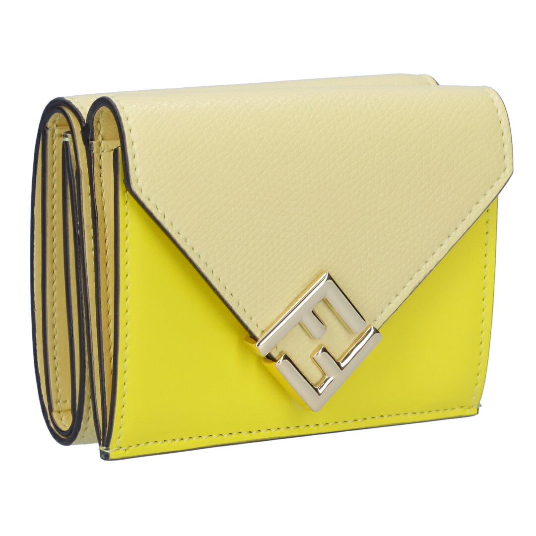 箱付き✨FENDI✨フェンディ✨三つ折り財布✨イエロー✨8M0395✨ブルー✨ FENDI フェンディ 3つ折り財布 小銭入れ付き/NAPPA レディース