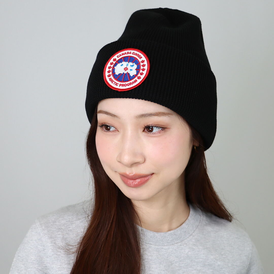   カナダグース リブ編み帽子 ニット帽 canada goose カナダグース リブ編み帽子 ニット帽