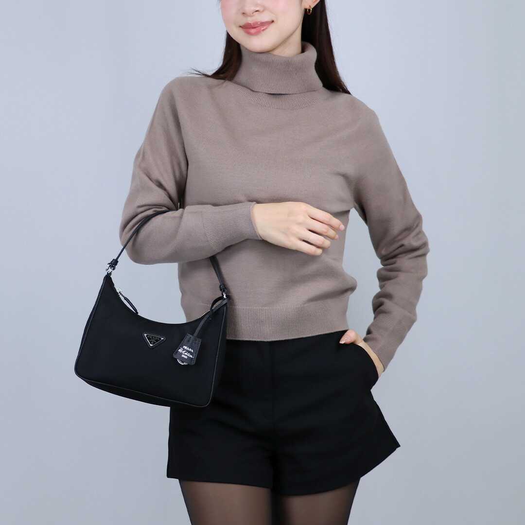 プラダ PRADA ハンドバッグ ミニバッグ RE-EDITION 2005 RE-NYLON ミニバッグ 1N204X R064 TESSUTO+SAFFIANO F0002 NERO｜テザーレブランドショップ