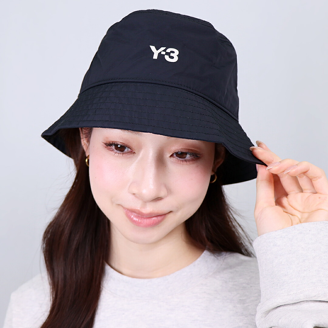 Y-3 ロゴ 刺繍 キルティング バケットハット 美品✨ Y-3 ワイスリー ロゴ刺繍 バケットハット メガステッチ