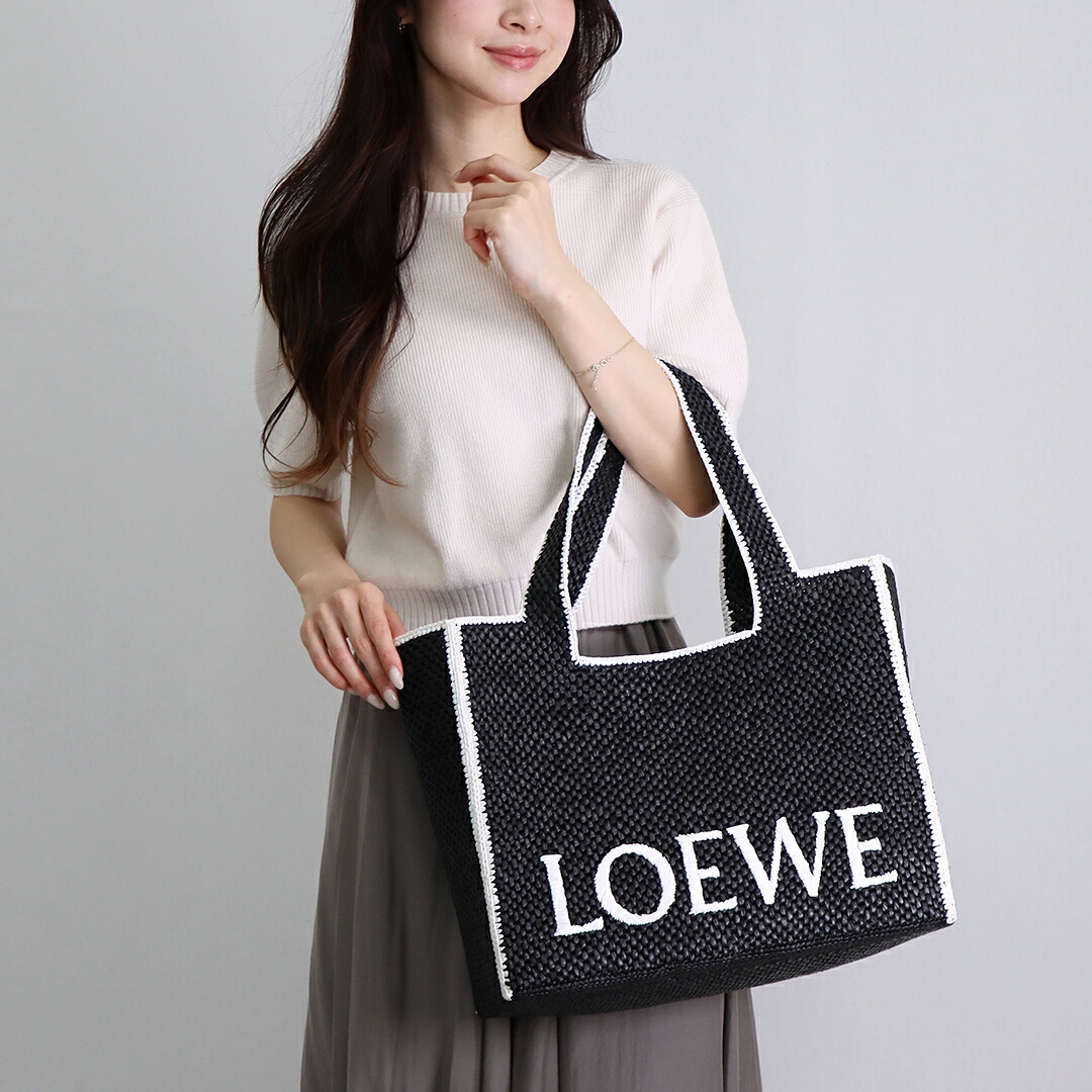 Loewe ロエベ　ロエベフォント トート ミディアムラフィア　バック ロエベフォント トート ミディアム（ラフィア） ベージュ - LOEWE