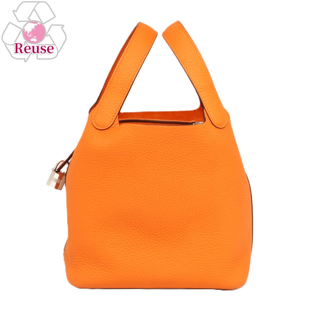 【リユース品】 エルメス HERMES バッグ ハンドバッグ ピコタンロック PM オレンジ系/シルバー金具 【お取り寄せ】|テザーレブランドショップ