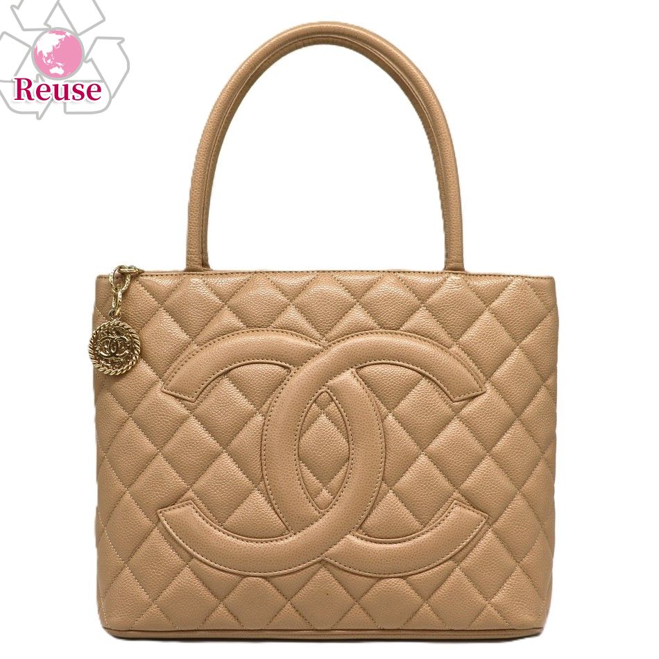 【リユース品】 シャネル CHANEL バッグ トートバッグ 復刻トートバッグ A1804 ベージュ/ゴールド金具 【お取り寄せ】|テザーレブランドショップ