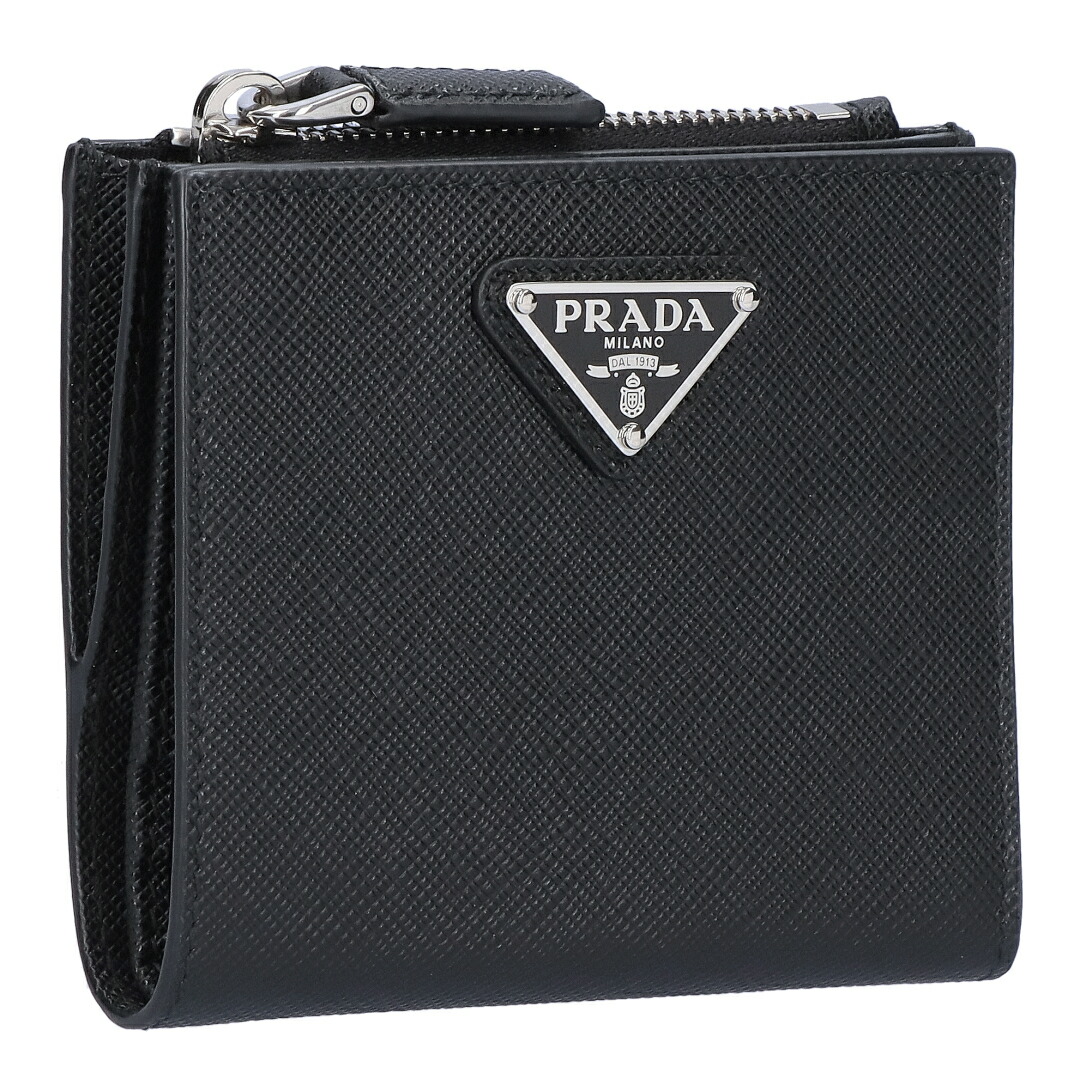 ✨付属品完備✨　プラダ　二つ折り　サフィアーノレザー　メタルロゴ　1M1225 PRADA - ✨付属品完備✨ プラダ 二つ折り サフィアーノレザー