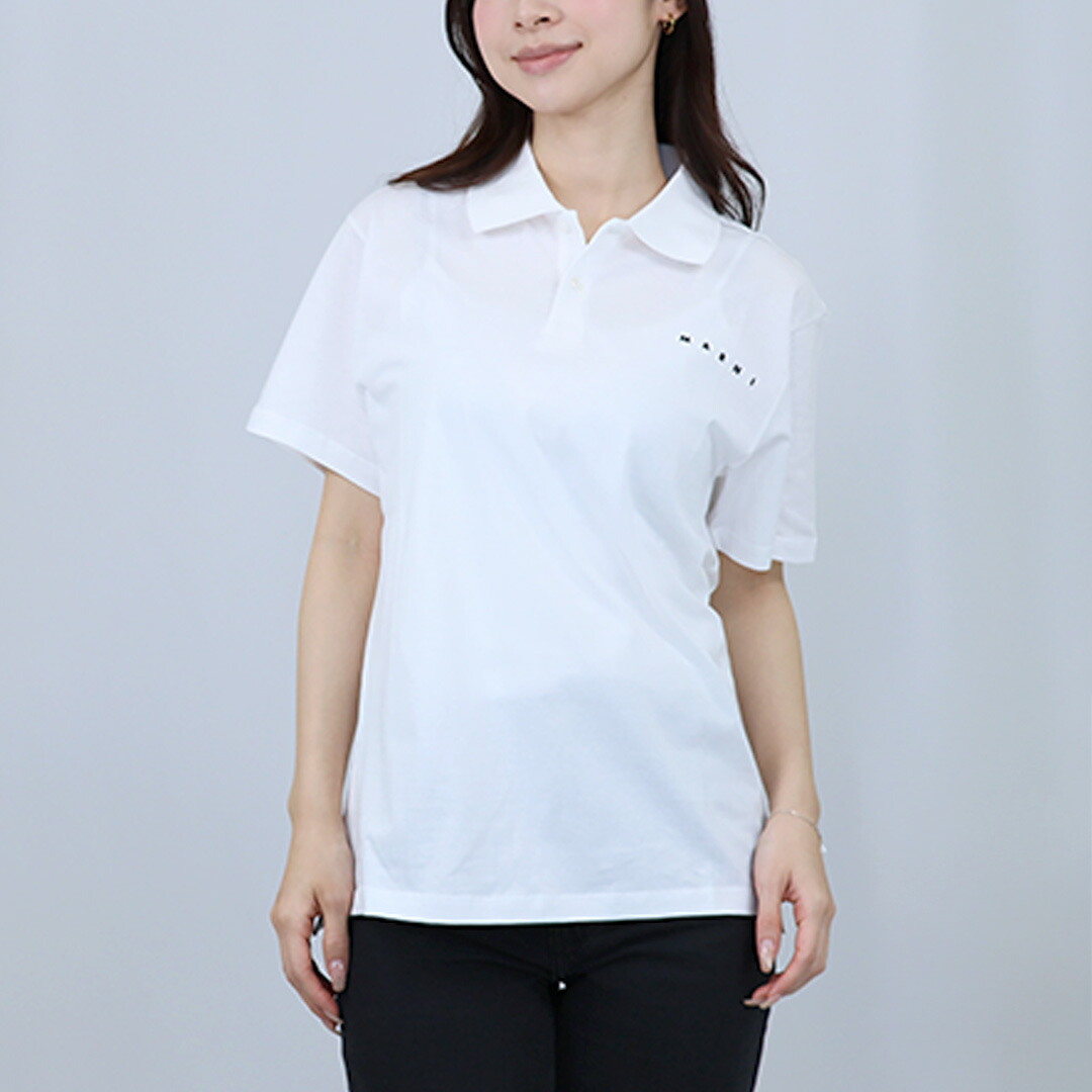 マルニ MARNI キッズ レディース ポロシャツ MT309U M01770 M00RF 0M100 WHITE|テザーレブランドショップ