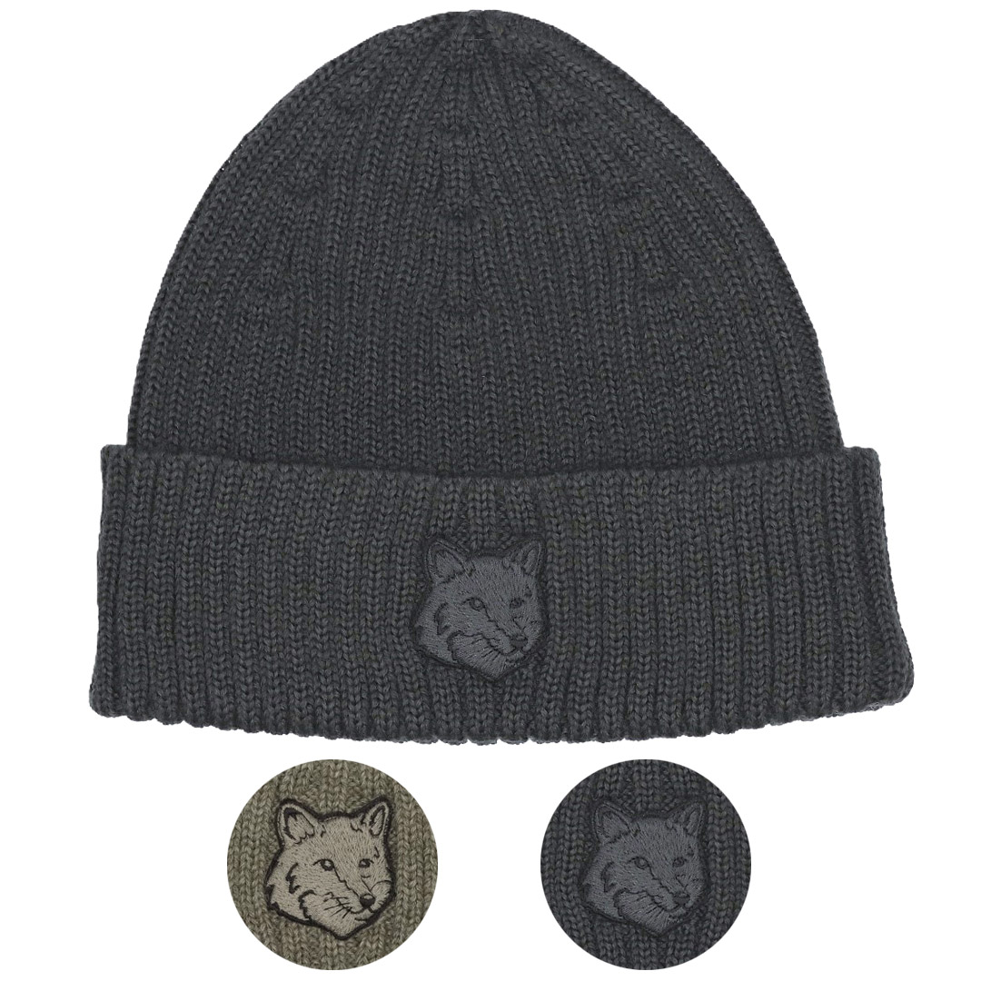 楽天市場】MAISON KITSUNE メゾンキツネ ニット帽 BOLD FOX HEAD