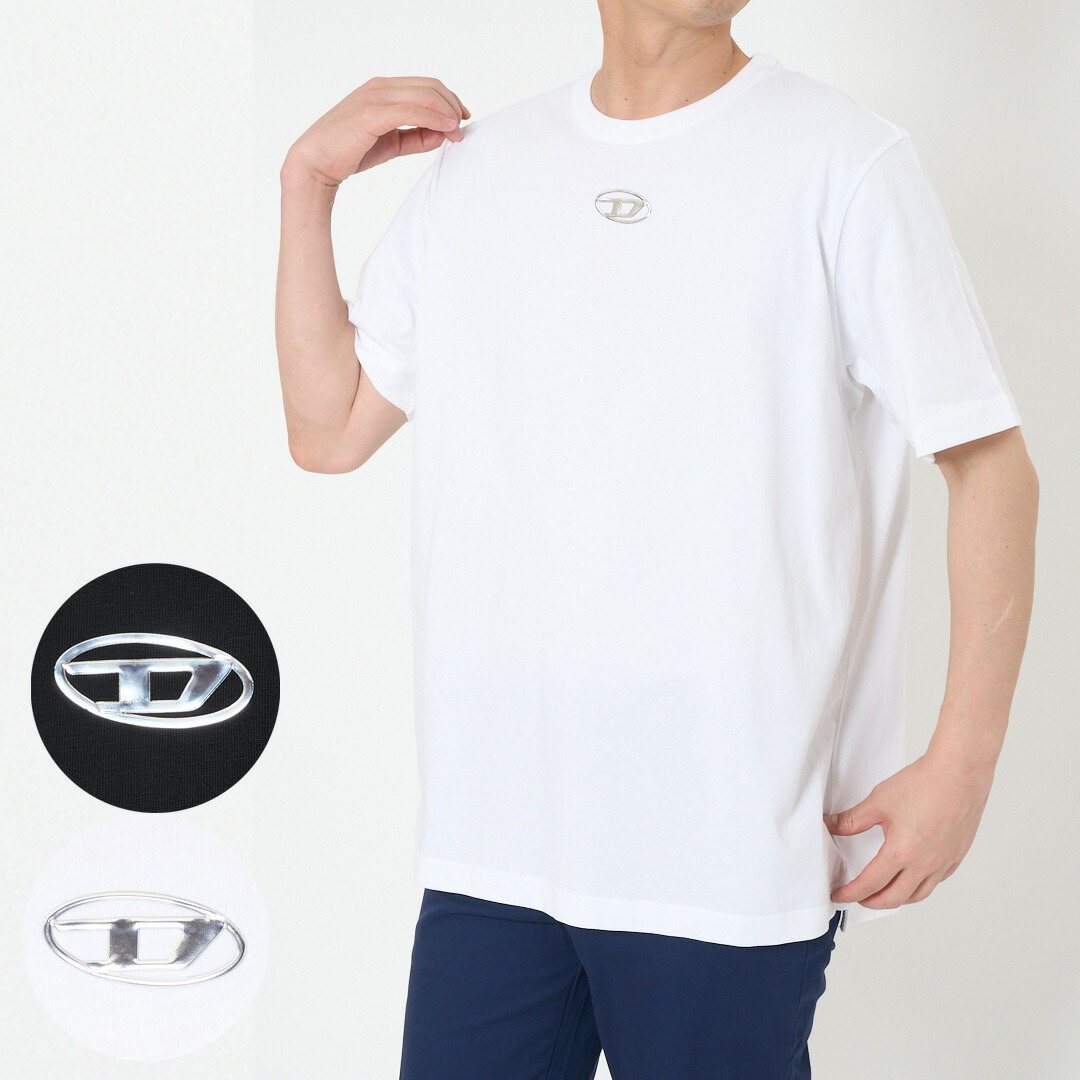 【7日0時～24h押さえる尖んがり5倍】ディーゼル DIESEL メンズ 半袖ティーシャツ ロゴタイプティーシャツ T-ADJUST-OD T-SHIRT A17880 オーバルD ワンポイント オーガニックコットン 綿100％
