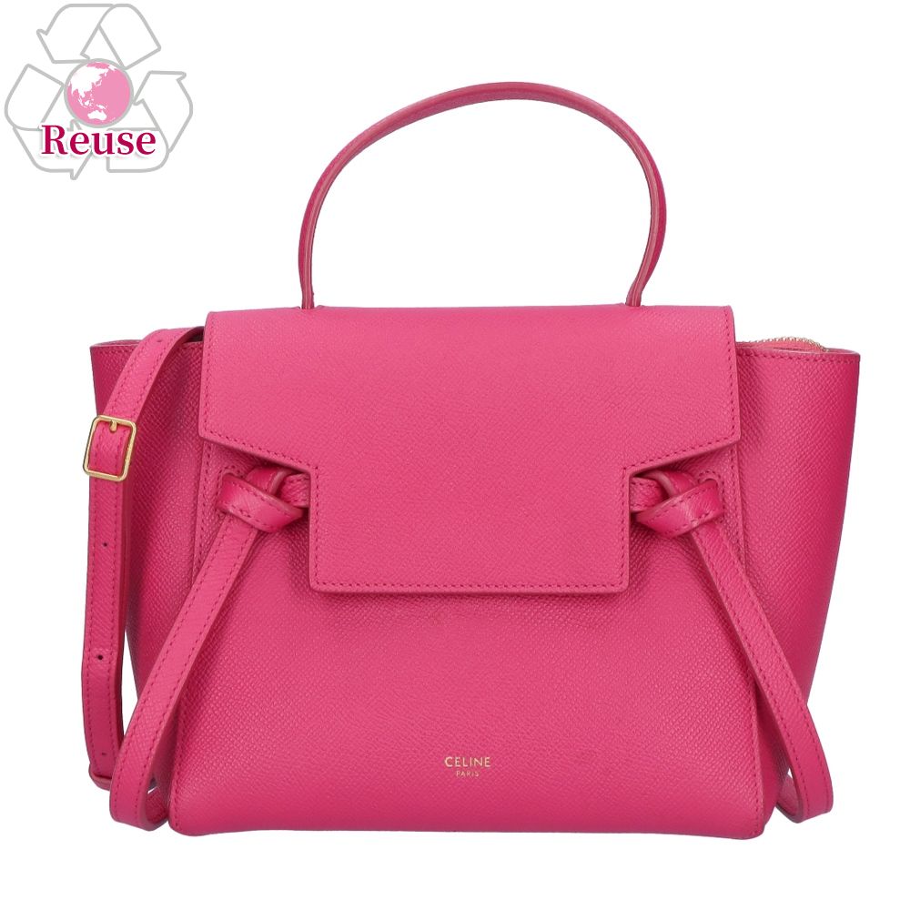 【リユース品】 セリーヌ CELINE 御徒面子 2WAY御徒面子 胴締め御徒面子 ナノ 189003 サクラ色系 【お取り寄せ】