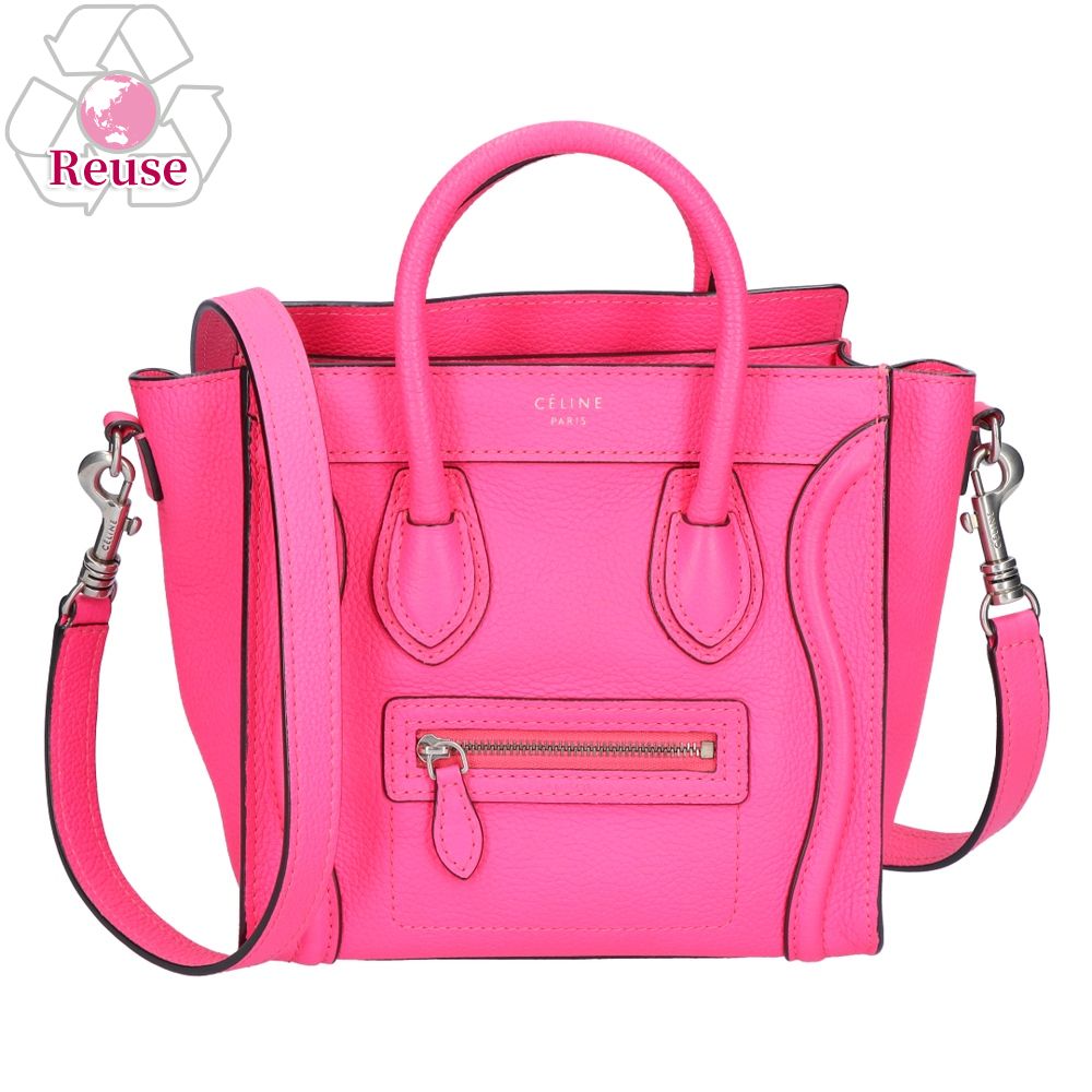 【リユース品】 セリーヌ CELINE 御徒面子 2WAY御徒面子 ラゲージナノショッパー サクラ色系 【お取り寄せ】