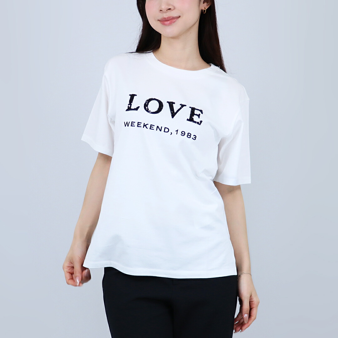 マックスマーラウィークエンド MAXMARA WEEKEND レディース 半袖 プルオーバー AGILE 大騒ぎレ 001 BIANCO ピュアコットンジャージープルオーバー